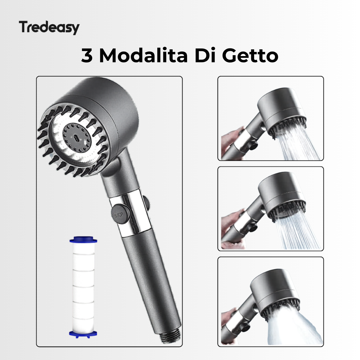 Tredeasy - Soffione Doccia Filtrante