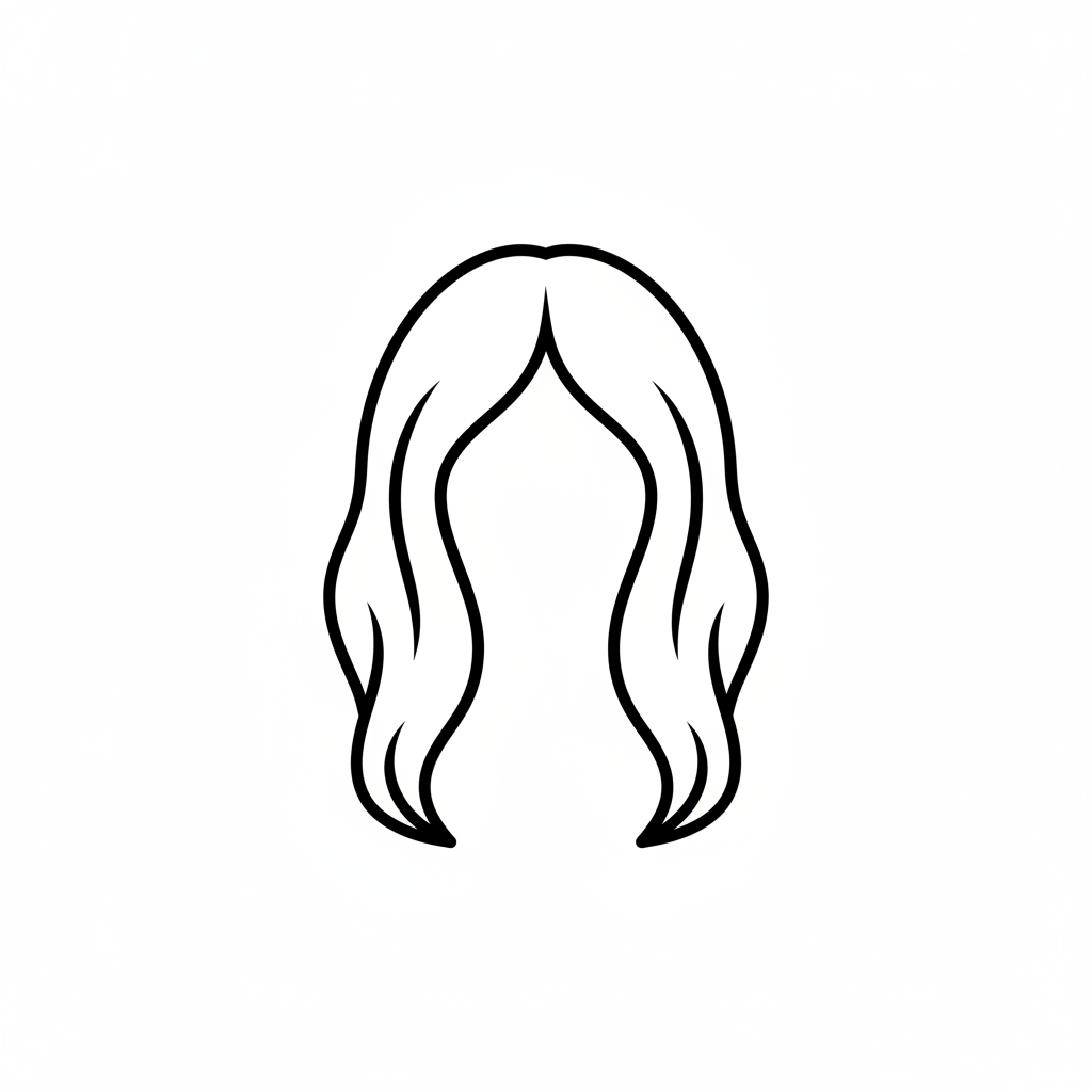 Icona capelli tratto sottile